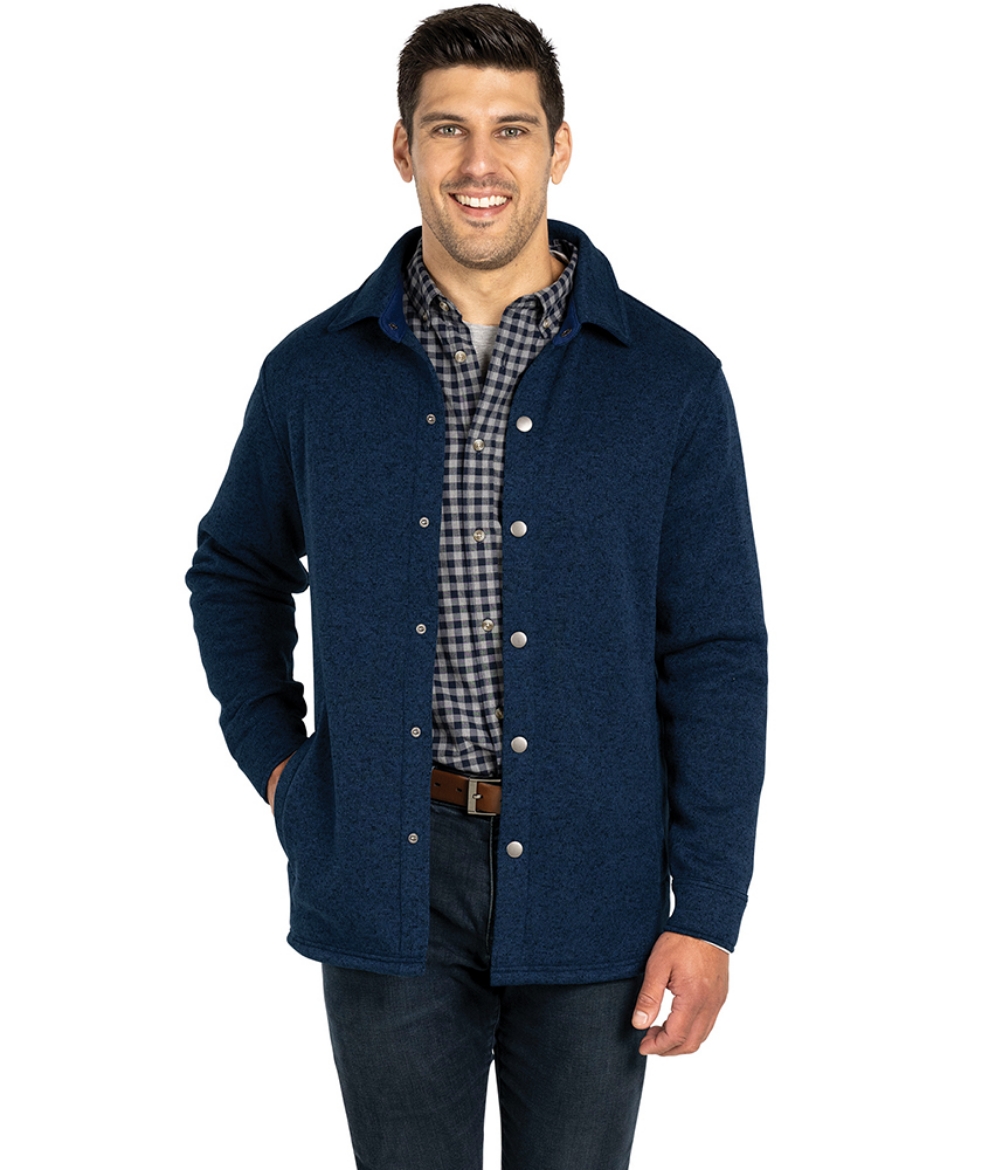 Picture of Charles River Apparel Heathered Fleece Snap Shacket 1497