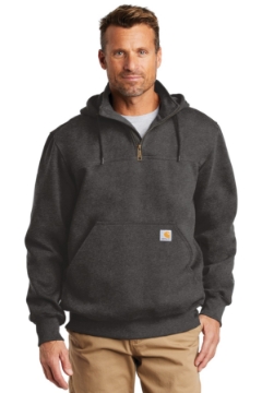 Picture of Carhartt Rain Defender Paxton Heavyweight Hooded Zip Mock Sweatshirt. CT100617