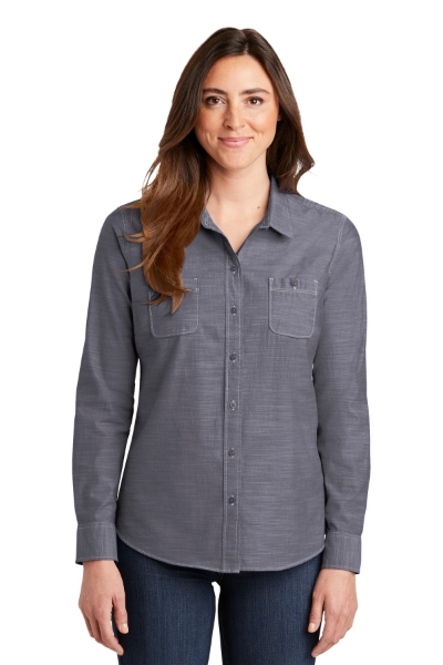 Picture of Port Authority Ladies Slub Chambray Shirt. LW380